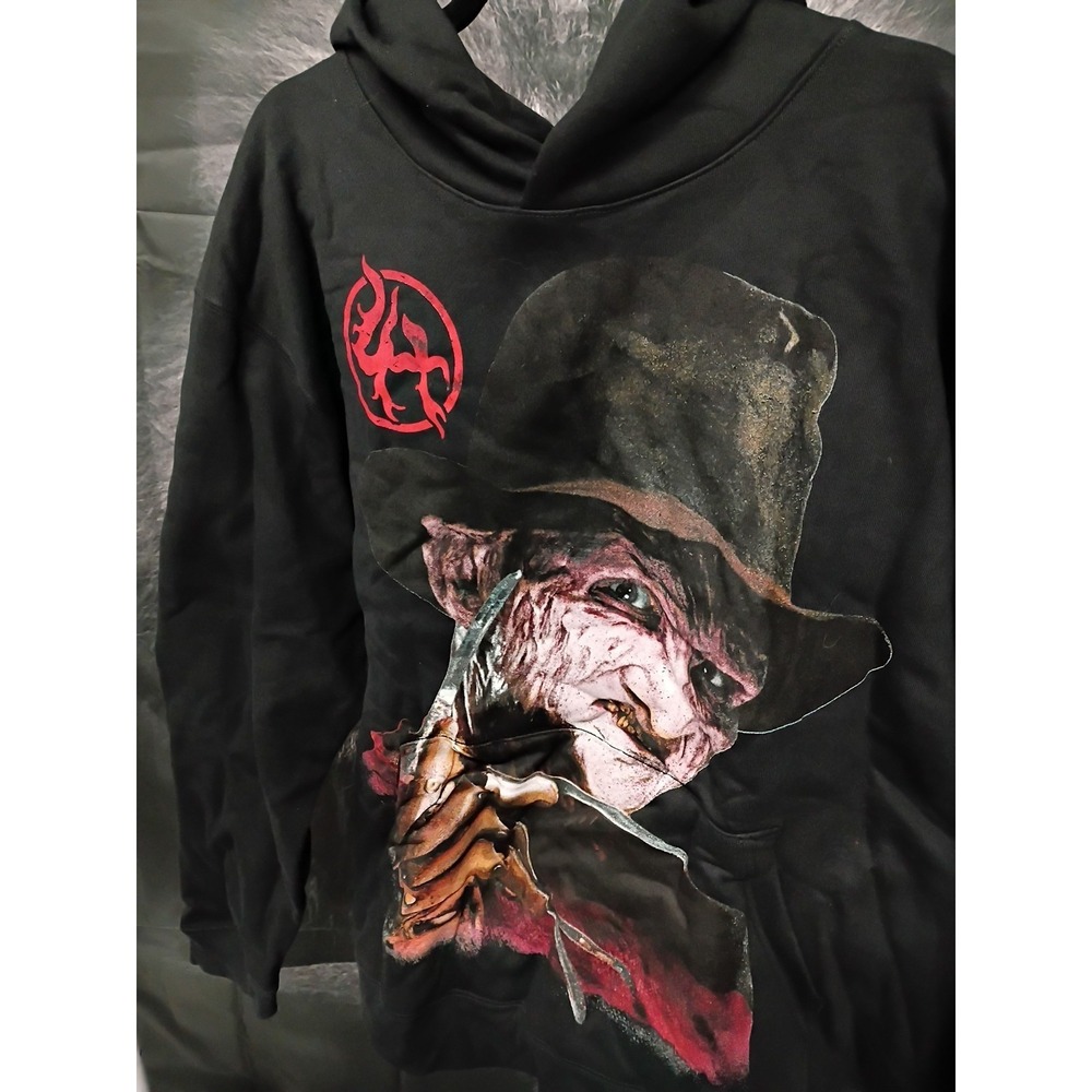 Lost Hills Nightmare On Elm St Freddy Black Hoodie Double Sided XXL